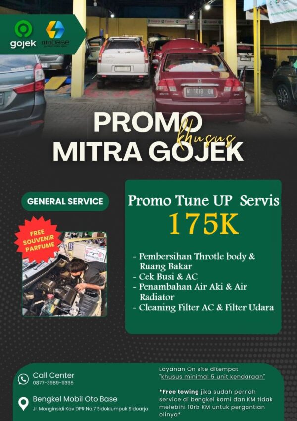 PROMO KHUSUS GOJEK PAKET TUNE UP SERVIS 175K (PEMBERSIHAN THROTLE BODY+RUANG BAKAR, CEK BUSI+AC, PENAMBAHAN AIR AKI+AIR RADIATOR, CLEANING FILTER AC+CLEANING FILTER UDARA)