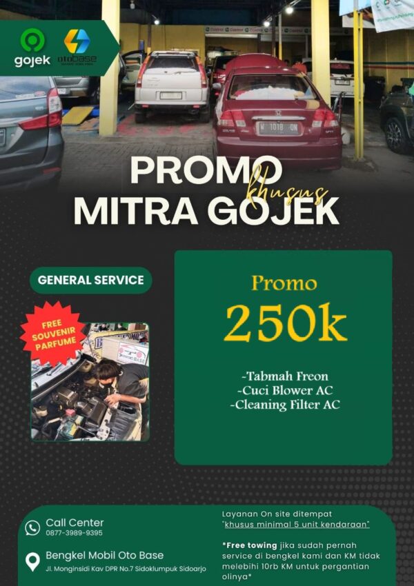 PROMO KHUSUS GOJEK PAKET AC MOBIL  250K (TAMBAH FREON, CUCI BLOWER AC, CLEANING FILTER AC)