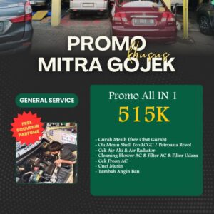 PRMO KHUSUS GOJEK PAKET ALL IN 1  515K (GURAH MESIN FREE OBAT GURAH, OLI MESIN, FILTER OLI, SCAN MESIN, CEK AIR AKI+AIR RADIATOR, CLEANING BLOWER AC+CLEANING FILTER AC+CLEANING FILTER UDARA, CEK FREON AC, CUCI MESIN)